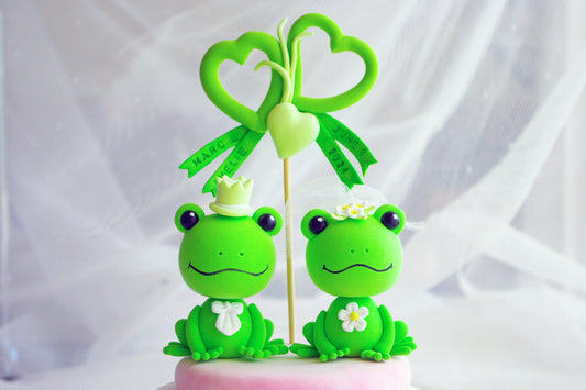 Frog Wedding Cake Topper | Funny Wedding Cake Topper Bride and Groom