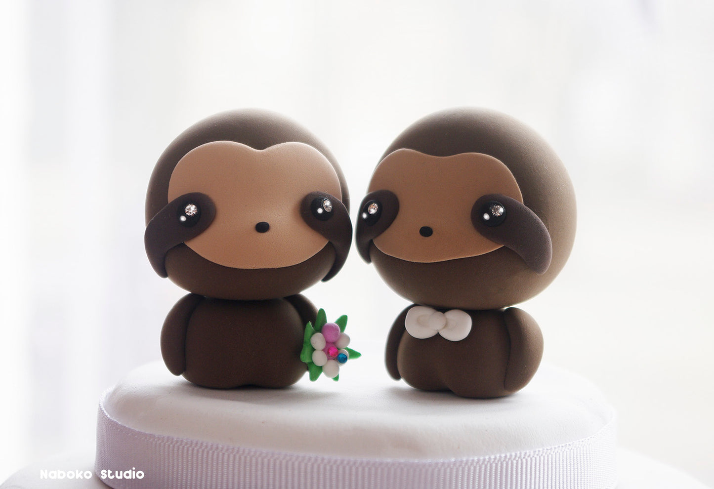 Sloth Wedding Cake Topper | Just Married Couple Figurine