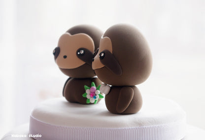 Sloth Wedding Cake Topper | Just Married Couple Figurine