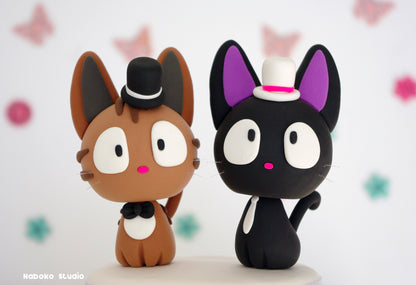 Gay Wedding Cake Topper | Two Cat Grooms Figurine